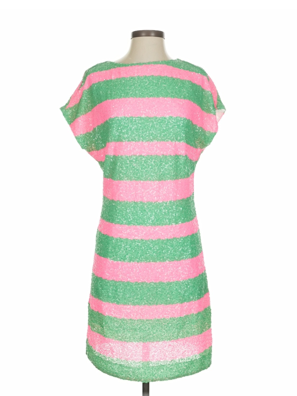 Lilly Pulitzer Sequin Stripe Shift Dress in Pink and Green